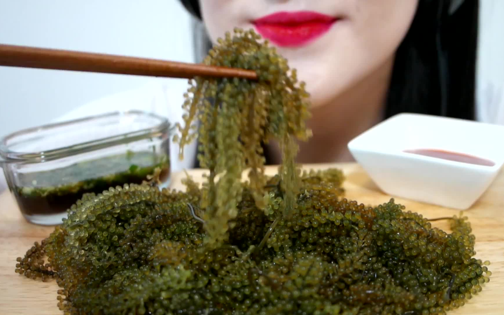 asmr 吃海葡萄 extreme crunchy (no talking) eating sounds jane