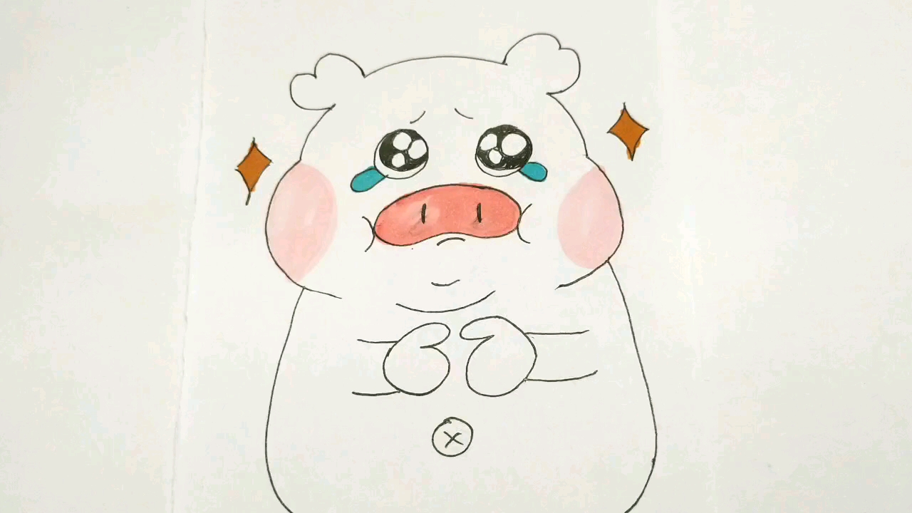 简笔画 委屈的猪