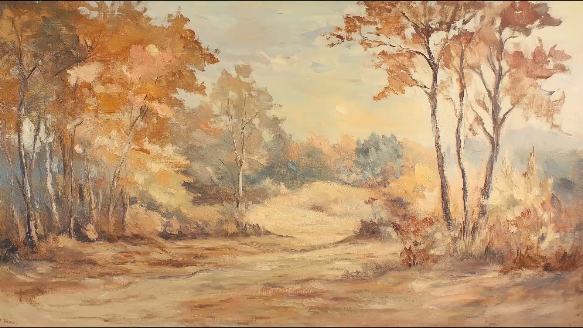 复古风格风景油画《秋》