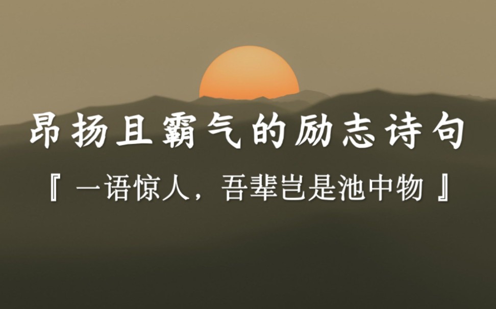 一语惊人,吾辈岂是池中物.何须多言,仅用一句足以诠释你的壮志凌云!昂扬且霸气的励志诗句.不试试,又怎么知道结局如何…哔哩哔哩bilibili