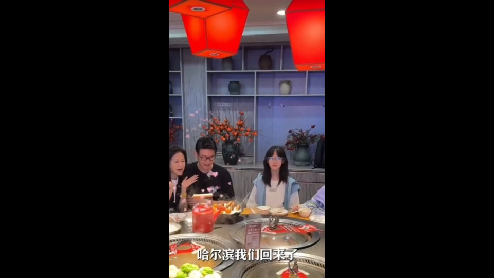 陆毅鲍蕾带贝儿小叶子吃东北铁锅炖vlog哔哩哔哩bilibili