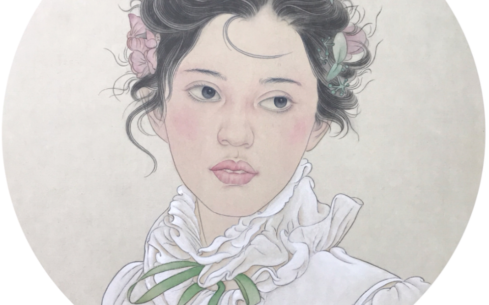 工笔人物画染色,《回眸》之三_哔哩哔哩 (゜-゜)つロ 干杯~-bilibili