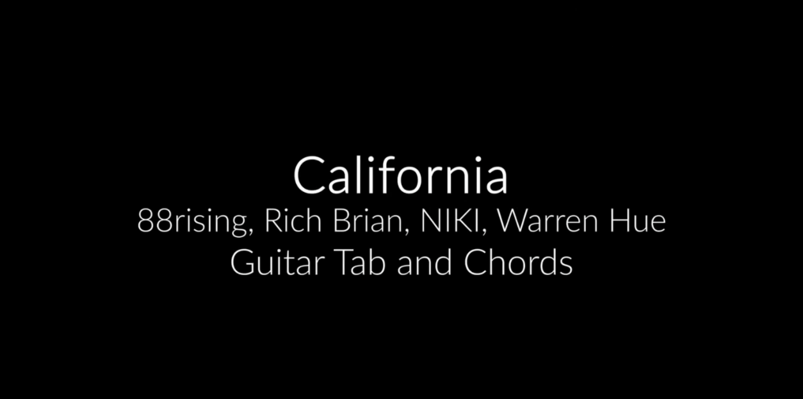 [图]【吉他教学】California-88rising，Rich Brian，NIKI，Warren Hue (riff+扫弦部分)