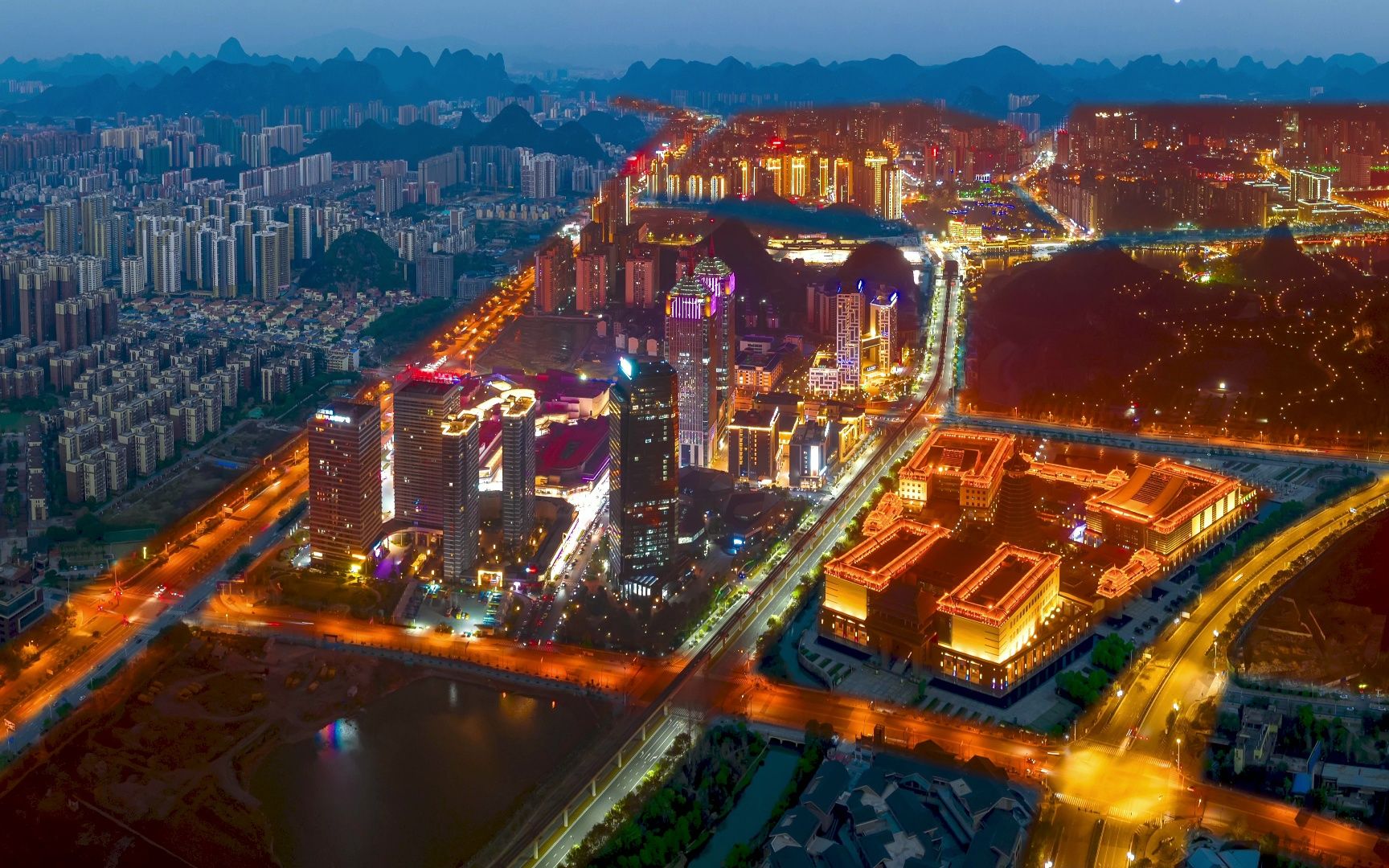 桂林市临桂新区夜景灯光秀