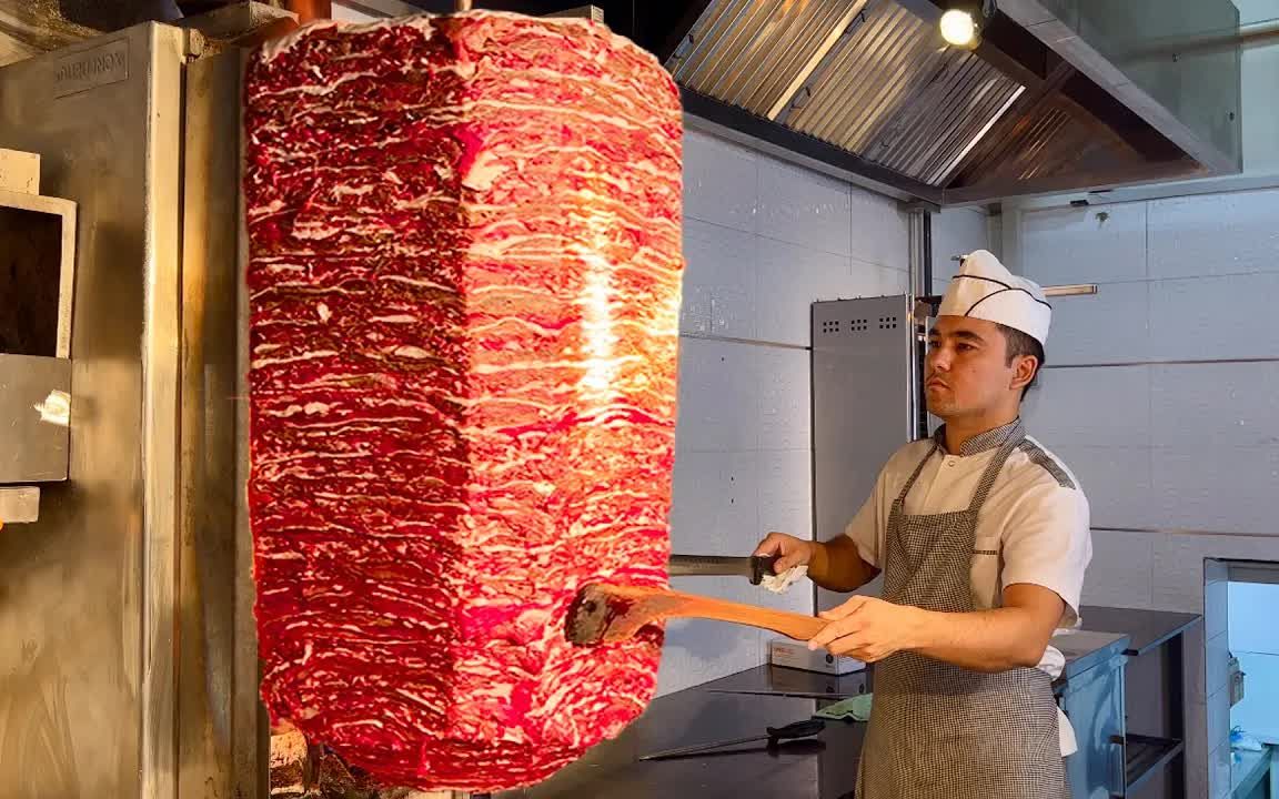 正宗的土耳其烤肉!滋滋冒油,每天卖200到300斤肉!今天算见识了!哔哩哔哩bilibili