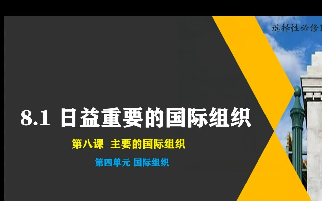 [图]8.1日益重要的国际组织 孙仲伯