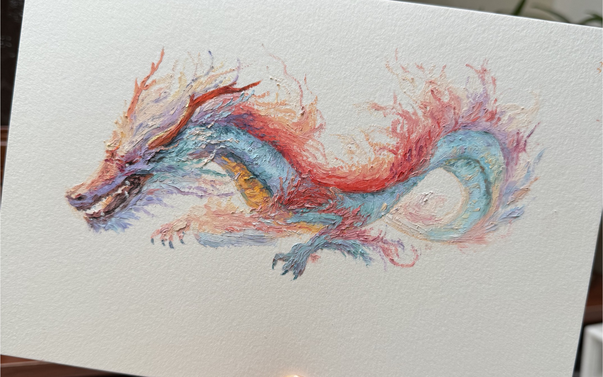 油画棒|画个小彩龙