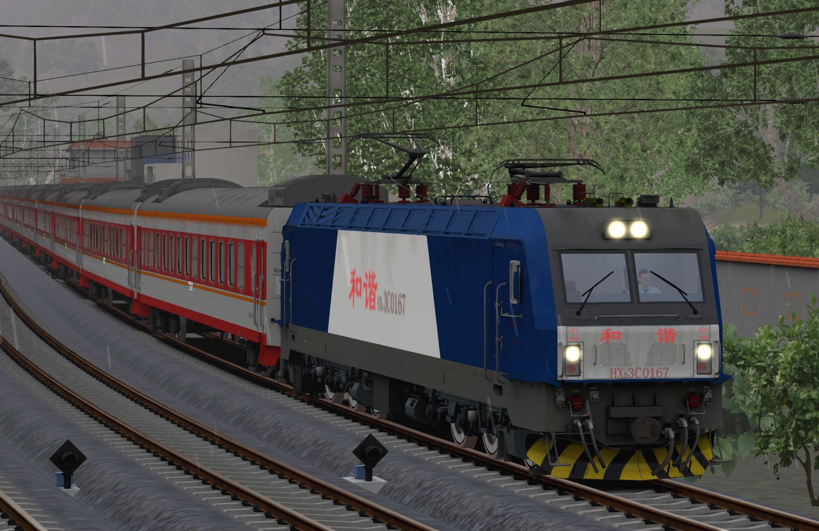 【火车模拟2023】成昆线#3使用hxd3c电力机车牵引5620次列车从越西站