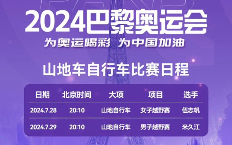 2024巴黎奥运会,山地车自行车比赛日程 喜德盛奥运战车助力国家队征战奥运!哔哩哔哩bilibili