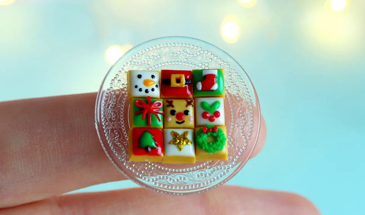 【sweetminidollhouse】圣诞糖霜饼干粘土制作教程miniature