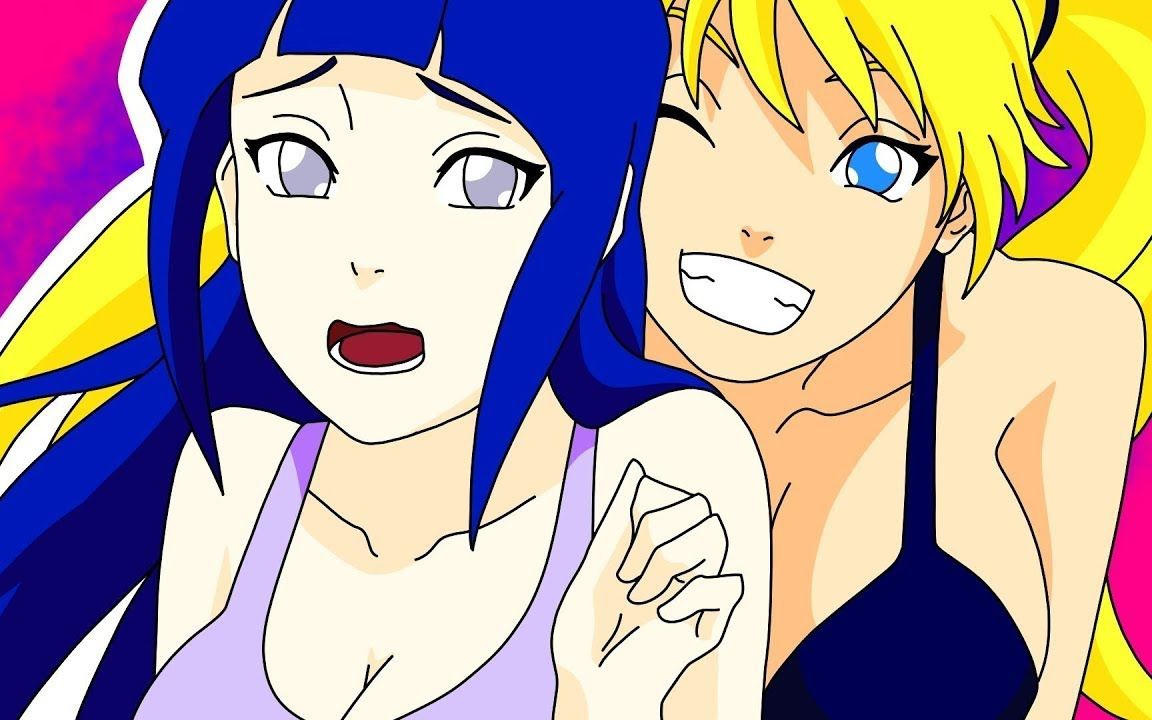 泳装鸣人与雏田大比拼!