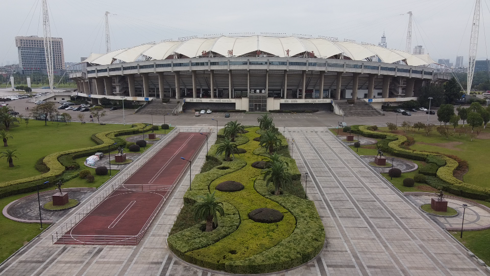 义乌梅湖体育馆航拍