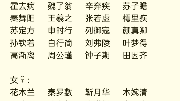 那些绝美的古人名字,哪个惊艳了你?欢迎补充哔哩哔哩bilibili