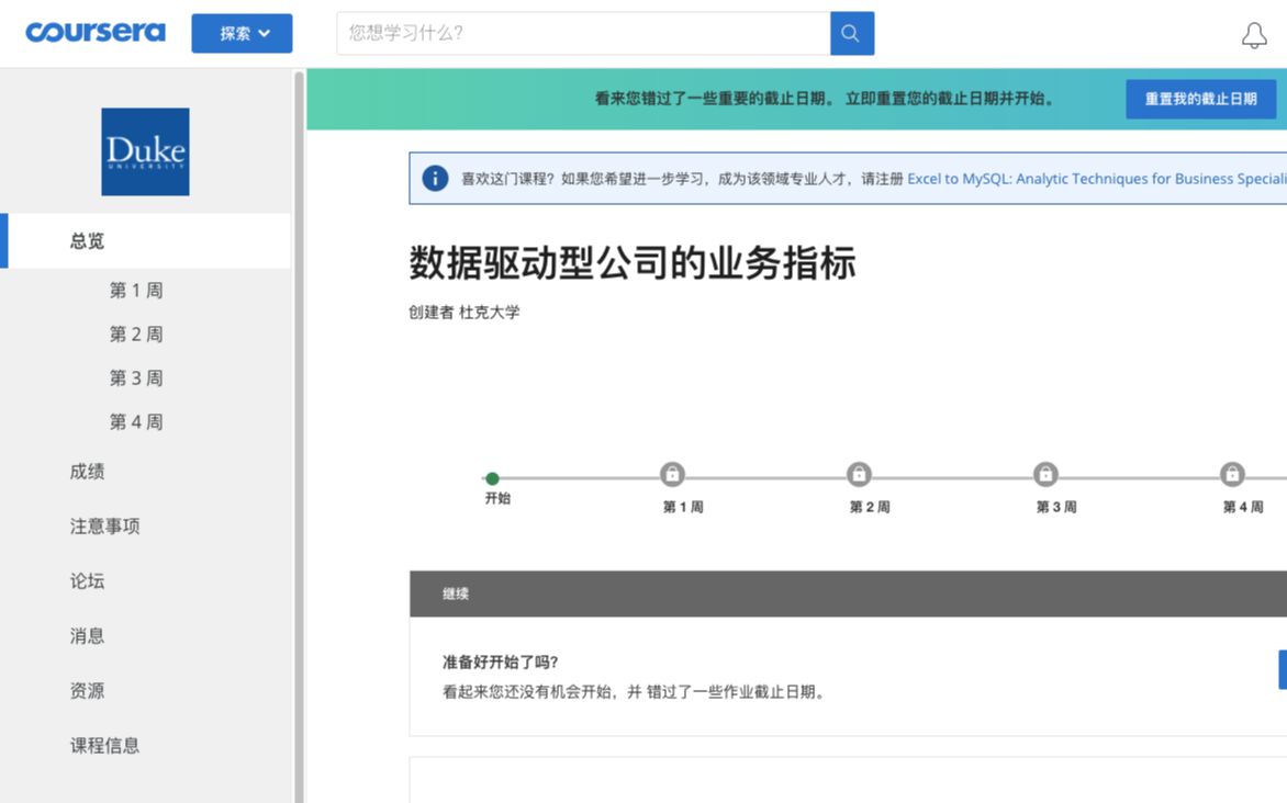 杜克大学数据分析专项课程1:数据驱动型公司的业务指标[中英双字]哔哩哔哩bilibili