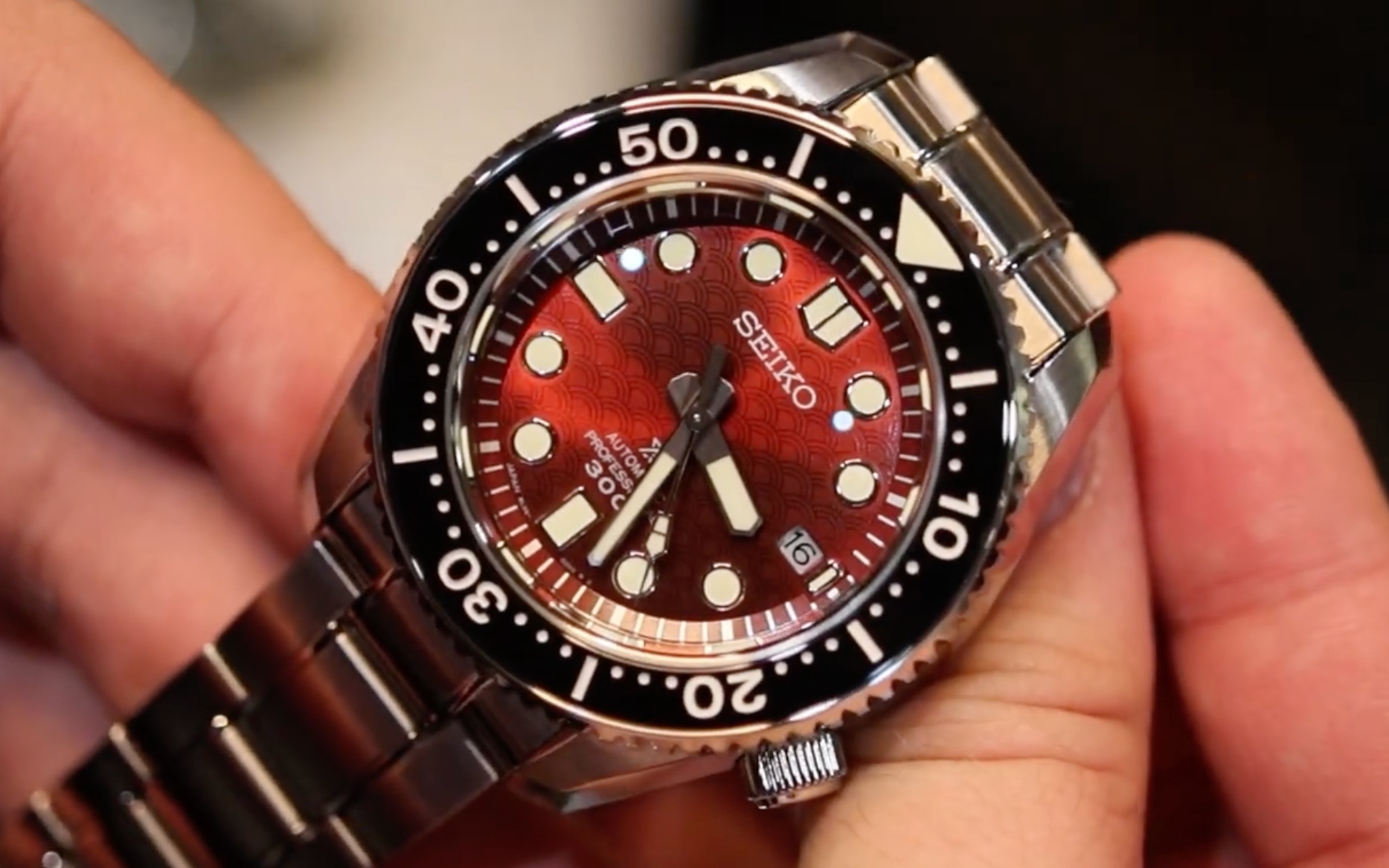 很惊艳 - seiko精工红盘大mm 美国限定青海波sla059评测 [@bruce