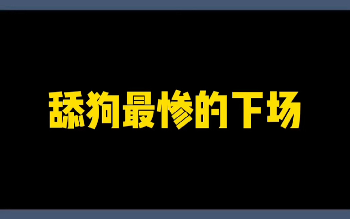 舔狗最惨的下场是什么?哔哩哔哩bilibili