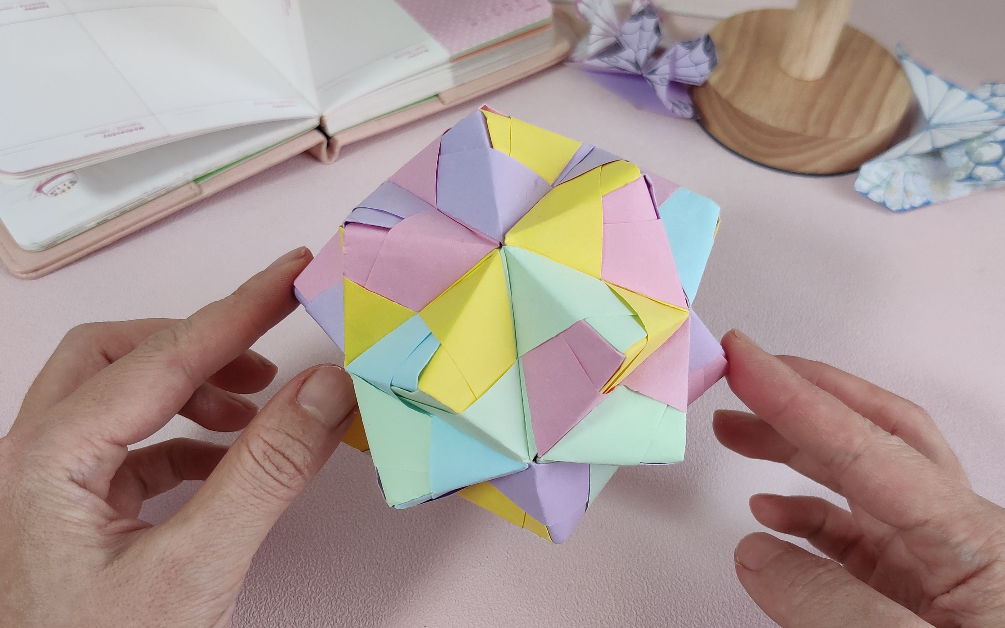 马卡龙色折纸绣球,有点好看的那种