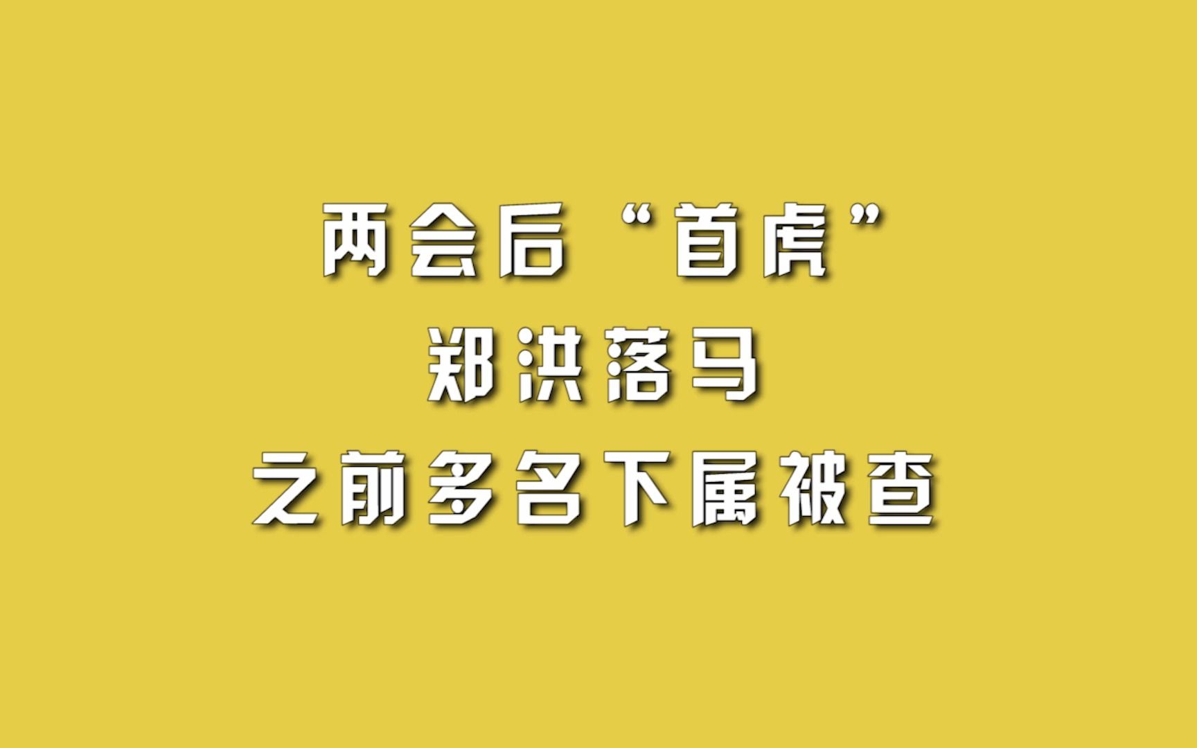 两会后“首虎”郑洪落马,之前多名下属被查哔哩哔哩bilibili