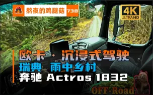 Download Video: 第一视角4K驾驶 1小时优雅欧卡泥巴路：雨中青草味是今日入眠酒 Actros 1832 行驶在瑞典清新的雨中乡村 Mercedes 解压助眠 ETS2 POV