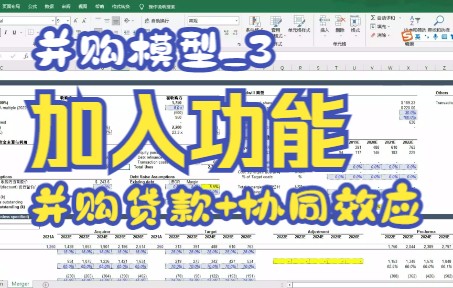 并购模型Merger Model模型教程3(并购贷款+协同效应)哔哩哔哩bilibili