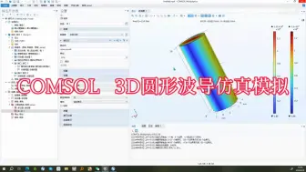 Descargar video: #COMSOL  3D 圆形波导仿真模拟