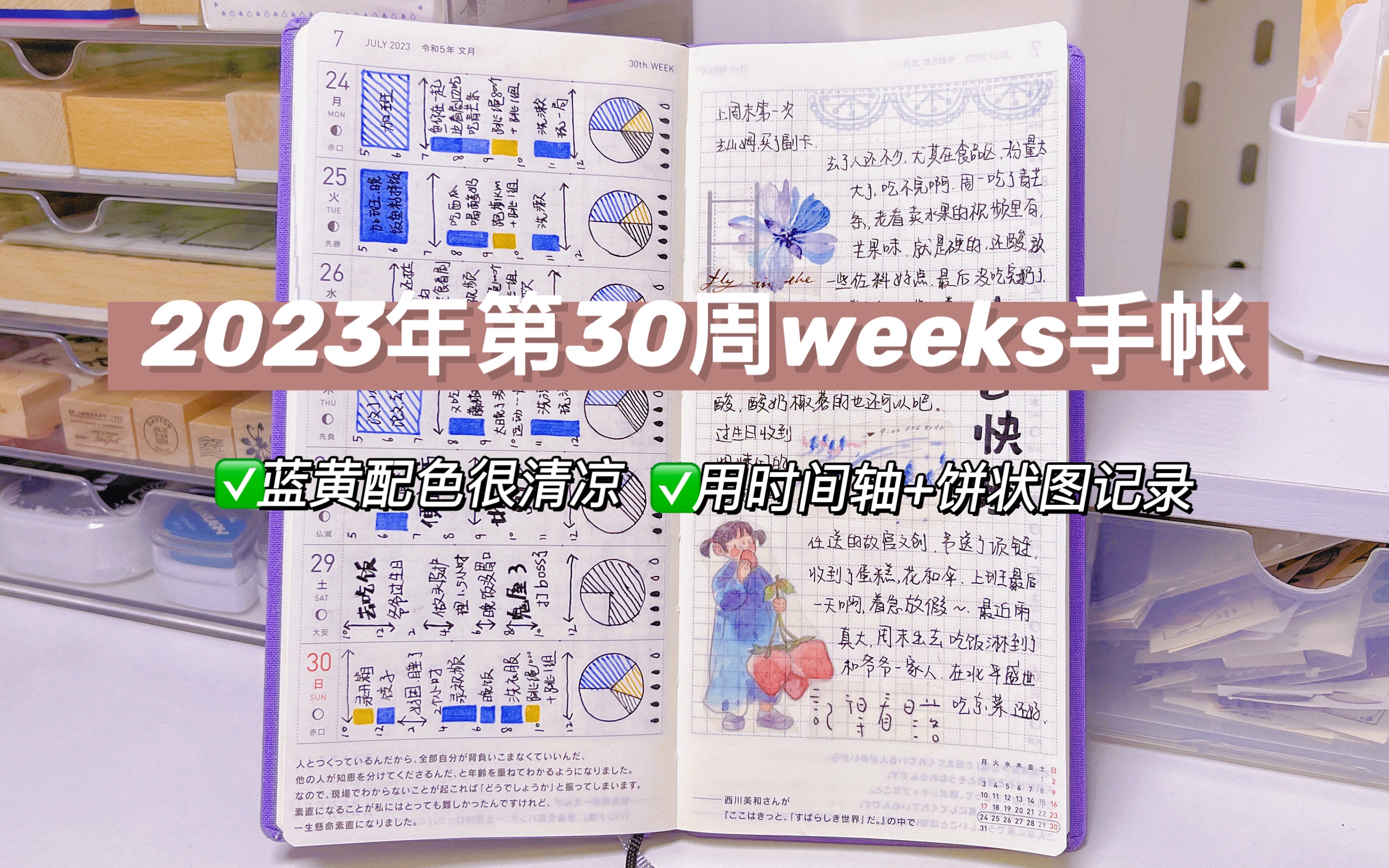 weeks手帐⑦③|蓝黄配色真是yyds!哔哩哔哩bilibili