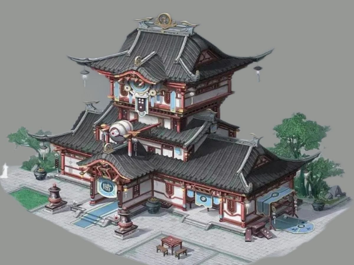 【3dmax场景建模】次世代古风场景"赌坊"建模教程,从原画分析开始制作