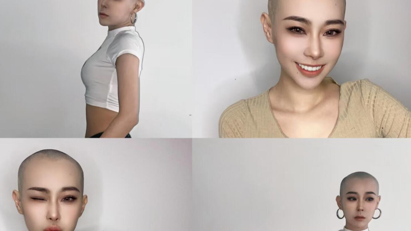 美女短发造型剃光头刮光头_哔哩哔哩_bilibili