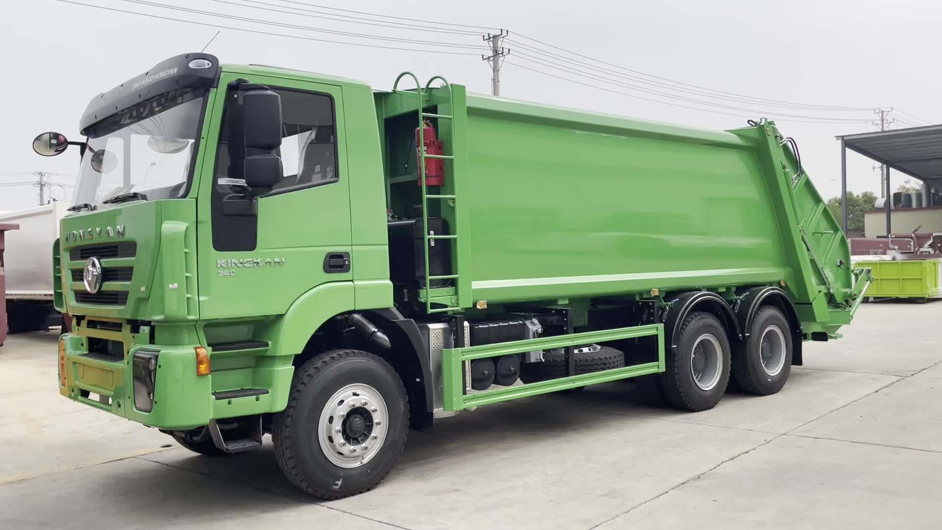 18-20方压缩垃圾车 上汽红岩后装挂桶压缩式垃圾车 15吨垃圾清运_哔哩