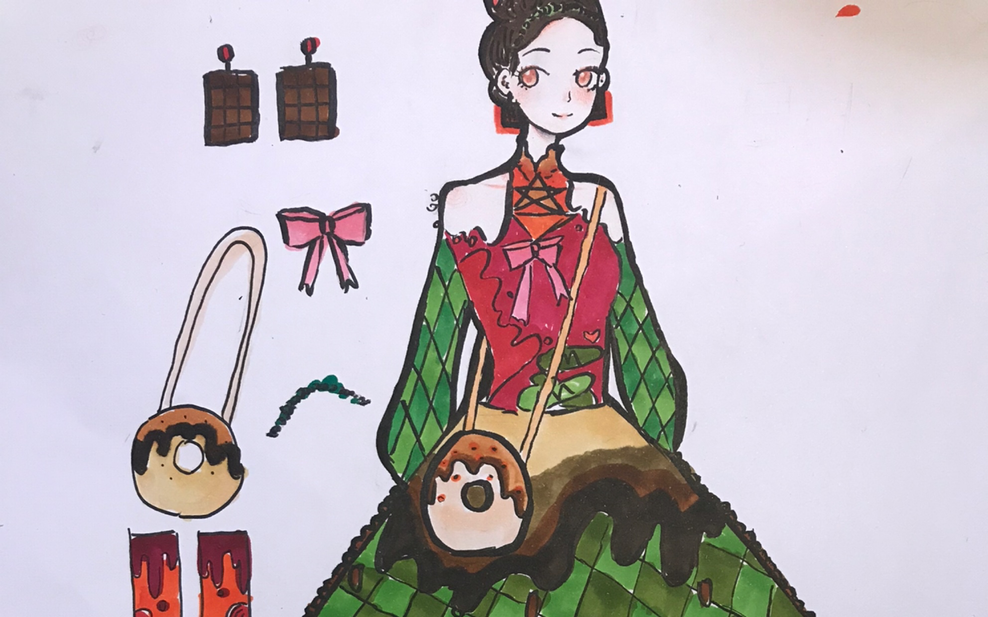 【可蜜桃】—原创拟人甜甜圈(马克笔)