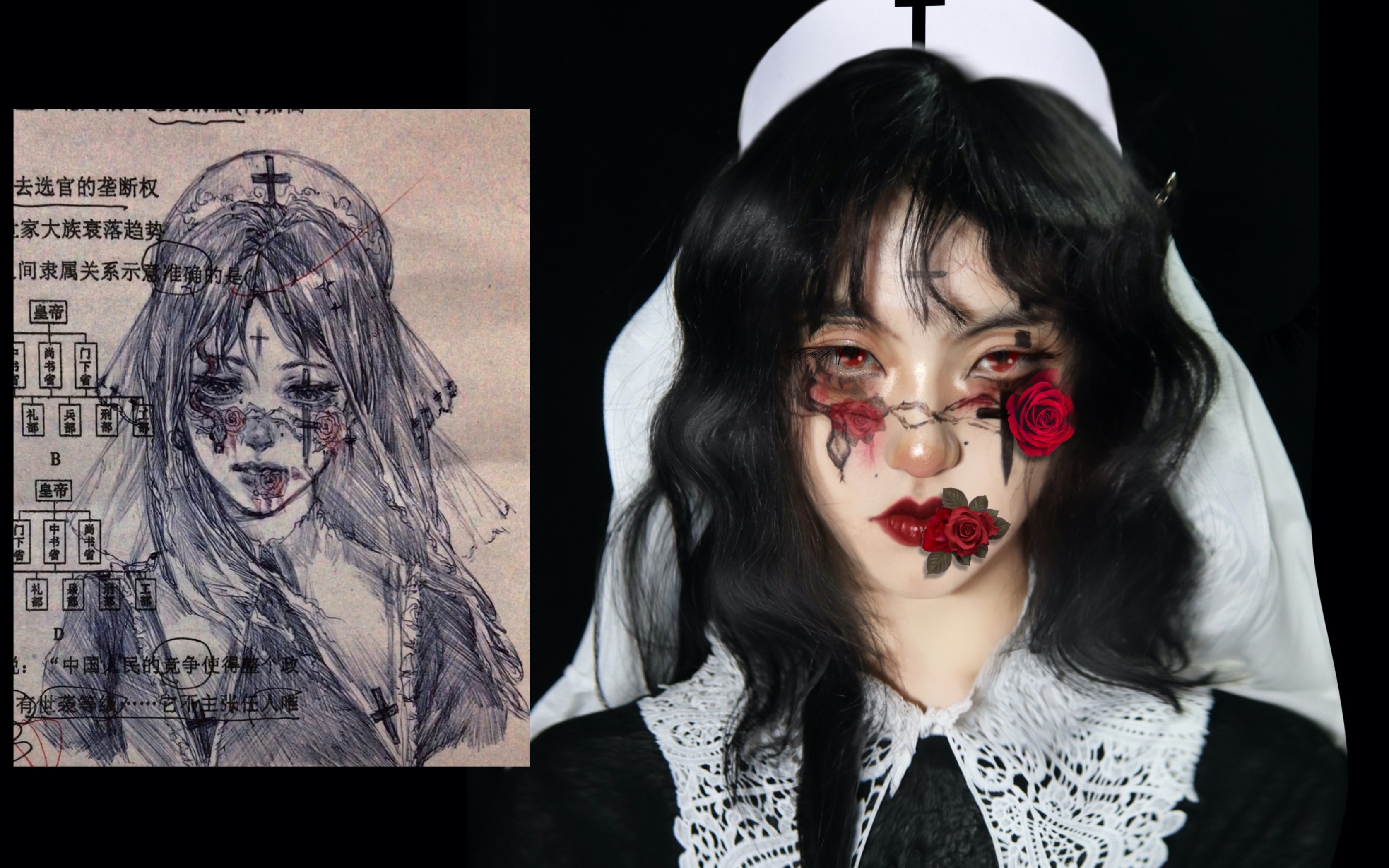 【抗氧】画中人仿妆·蛇蝎修女,荆棘玫瑰