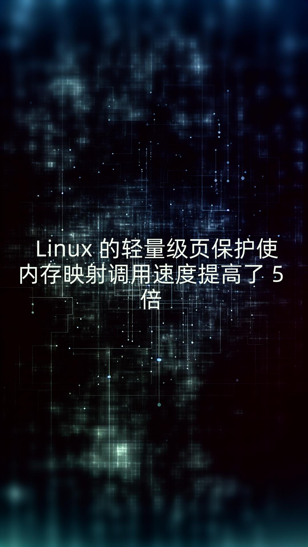 Linux 的轻量级页保护使内存映射调用速度提高了 5 倍哔哩哔哩bilibili