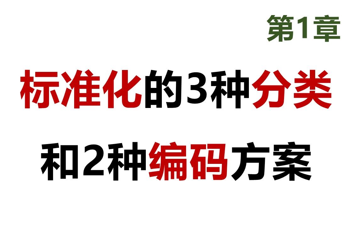 52 软考 网络工程师 标准化的3种分类和2种编码方案哔哩哔哩bilibili