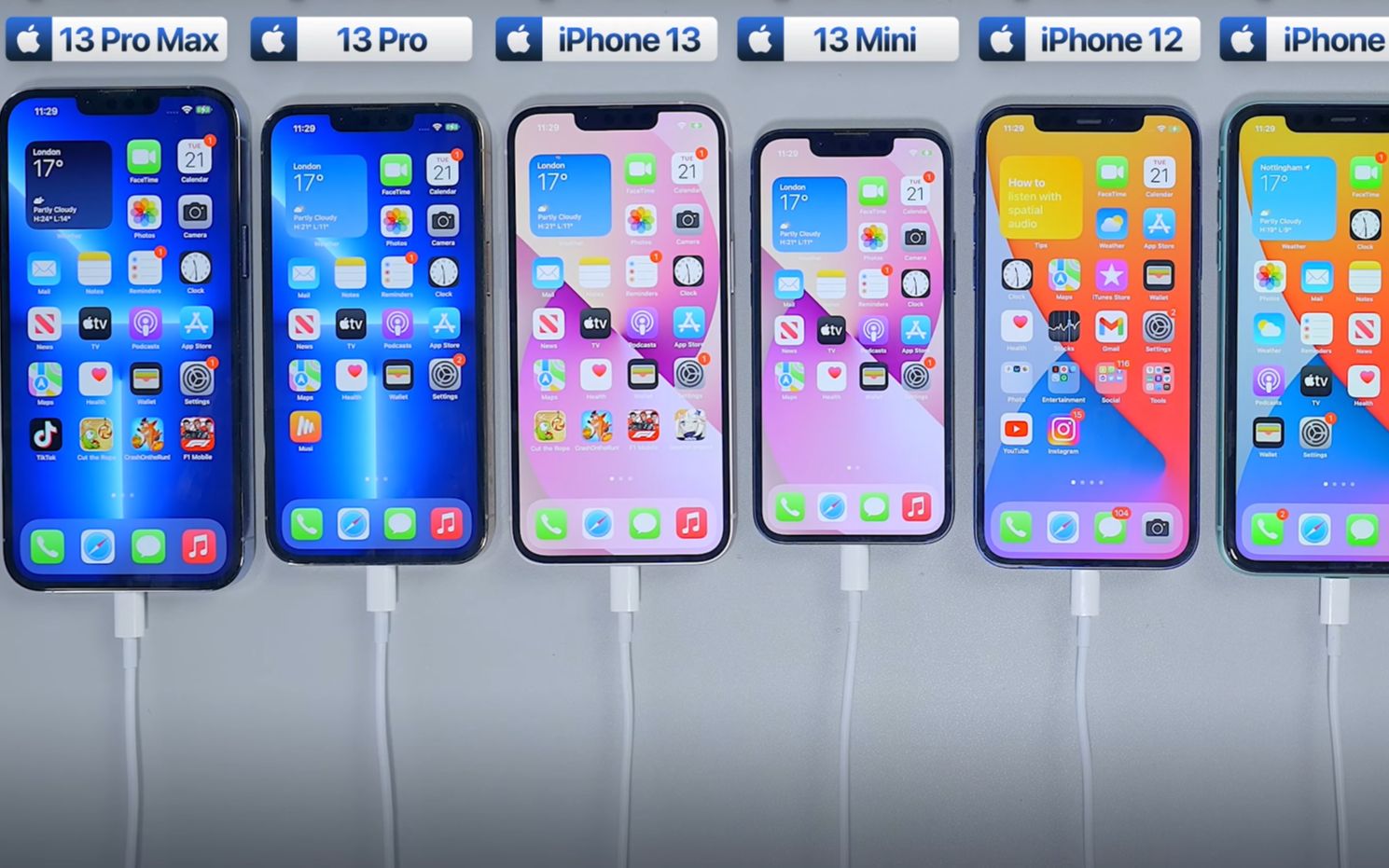 「耗电测试」iPhone 13 Pro Max vs iPhone 13 Pro / 13 / 13 Mini / 12 / 11 / SE 电池续航
