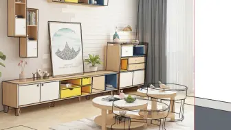 sketchup 照片匹配建模，北欧风格客厅家具设计，从简单线条开始