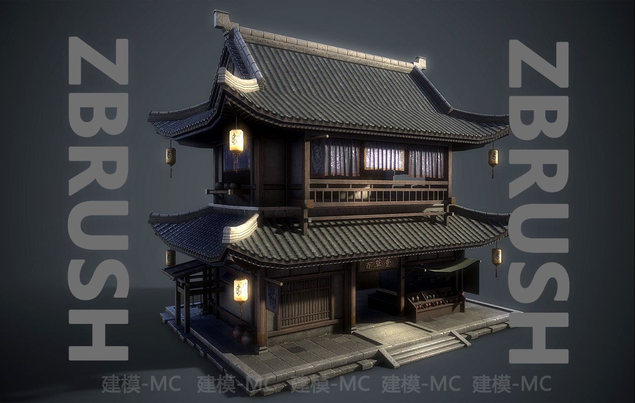 【3dmax场景建模】简单易学的古风阁楼场景建模详细教学,3小时就能