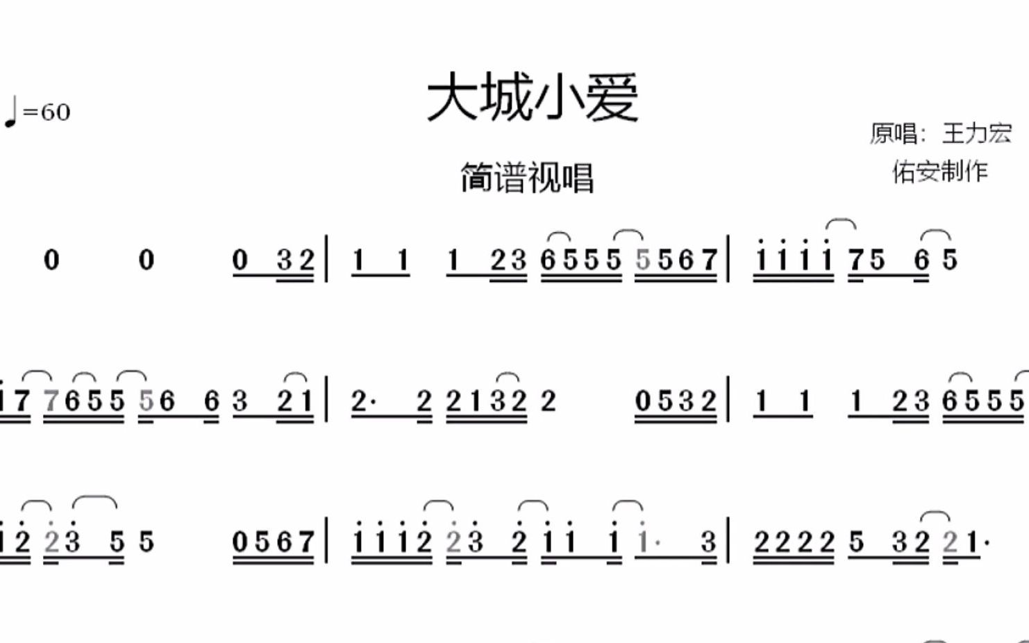 王力宏《大城小爱》简谱视唱,现在发,还有人说我蹭热度吗哔哩哔哩bilibili