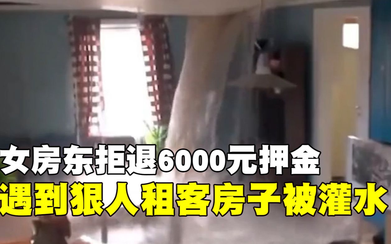 房东扣租客6000押金不退,租客泄愤将房子变成水帘洞,房东:不赔钱就等着坐牢哔哩哔哩bilibili