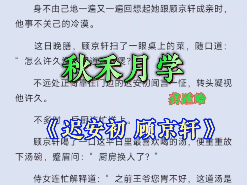 甜宠古风重生文必看《迟安初顾京轩》迟安初顾京轩,热议小说已完结哔哩哔哩bilibili