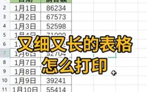 下载视频: 打印又细又长的表格