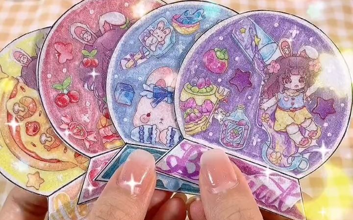 自制折耳妹妹水晶球贴纸~快动手做起来
