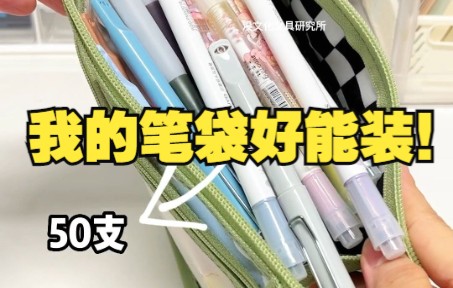 50支笔也能轻松装下?这个笔袋也太能装了!| 高颜值大容量笔袋分享 | 学生党 | 文具种草 | 文具安利哔哩哔哩bilibili