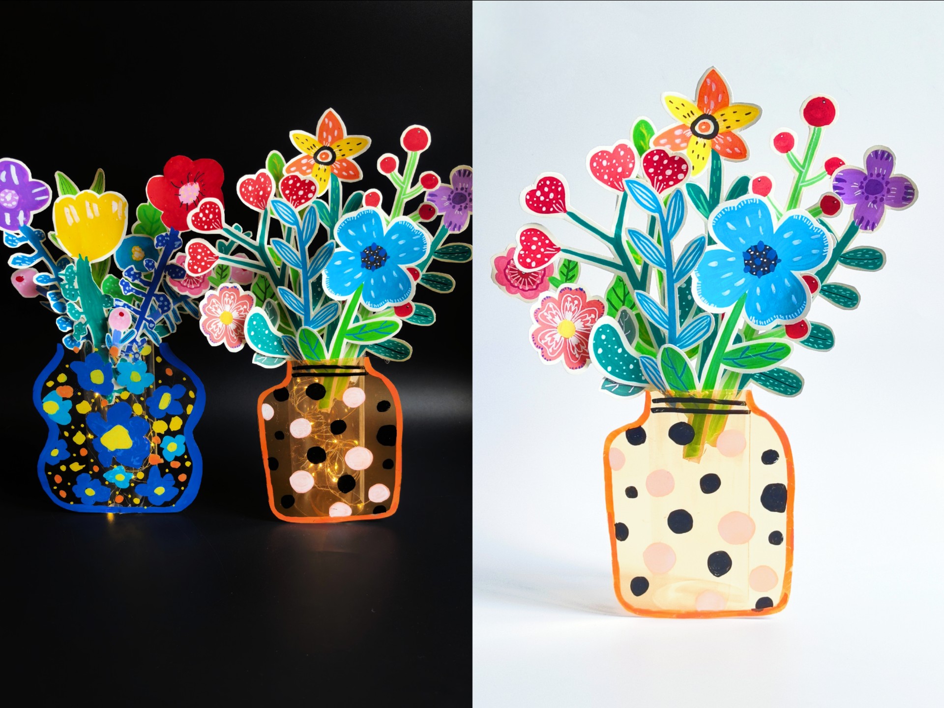 亲子手工diy多巴胺花瓶摆件︳自制桌面小摆件 立体花瓶