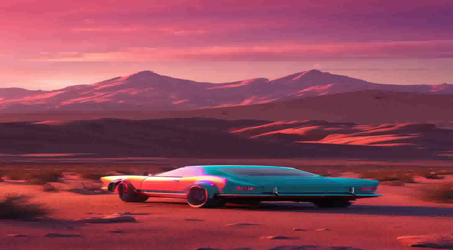 车赛博朋克氛围风格化t恤设计旅程的中间充