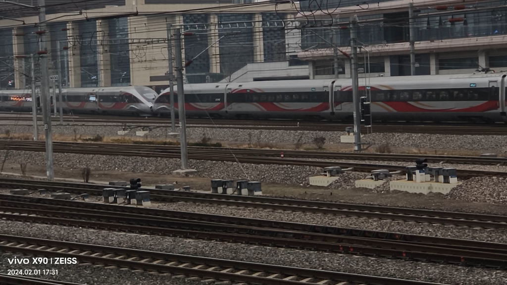 g666京局西安—北京龙凤呈祥cr400bf—z重联型进西安站