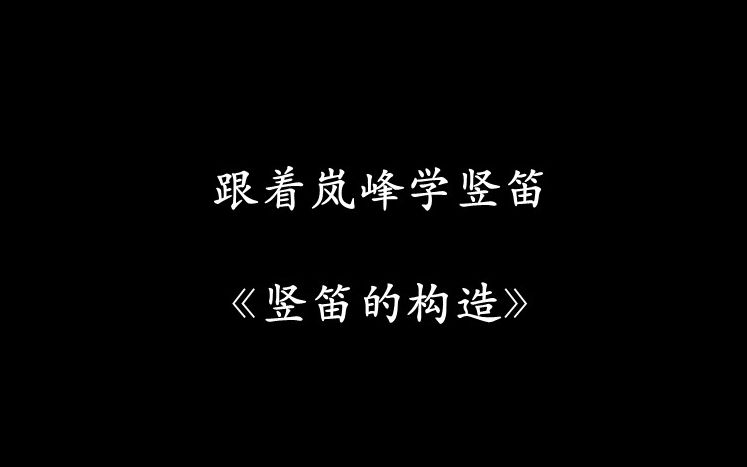 跟着岚峰学竖笛之《竖笛的构造》哔哩哔哩bilibili