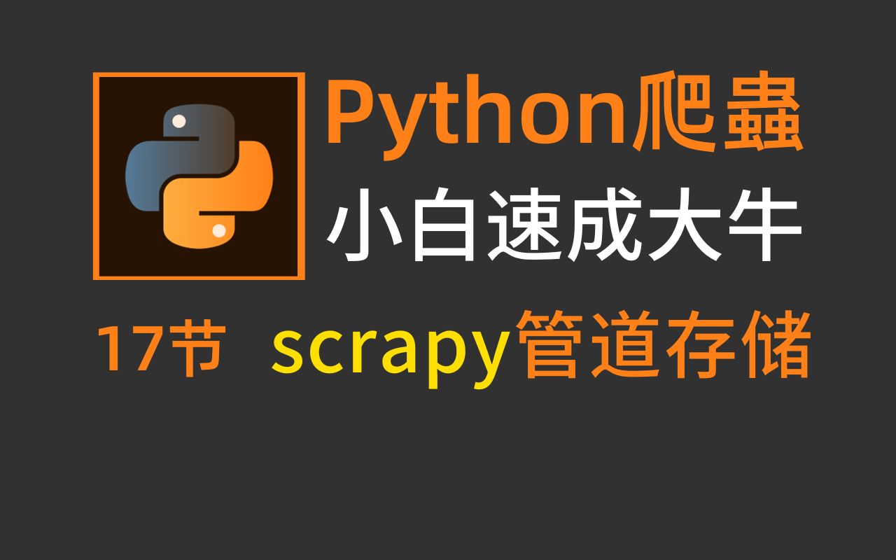 python爬虫:在scrapy中的管道存储是什么?彻底搞懂!哔哩哔哩bilibili