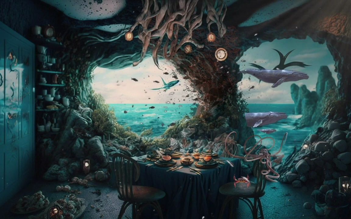 【asmr美术画风氛围】| 水下城市亚特兰蒂斯9998音乐 氛围