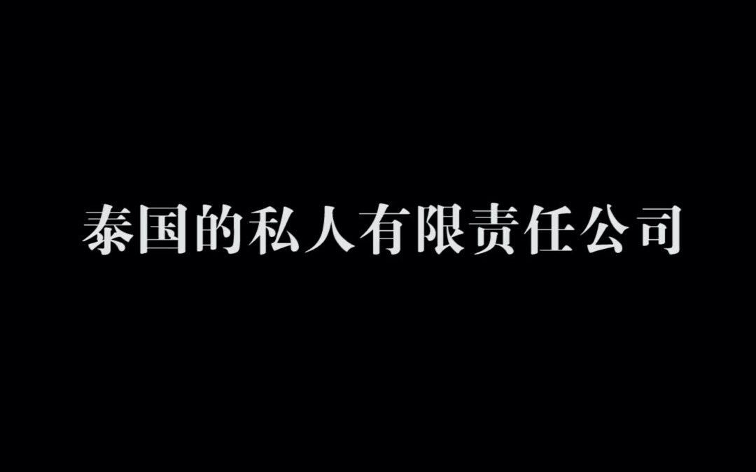 泰国的私人有限责任公司哔哩哔哩bilibili