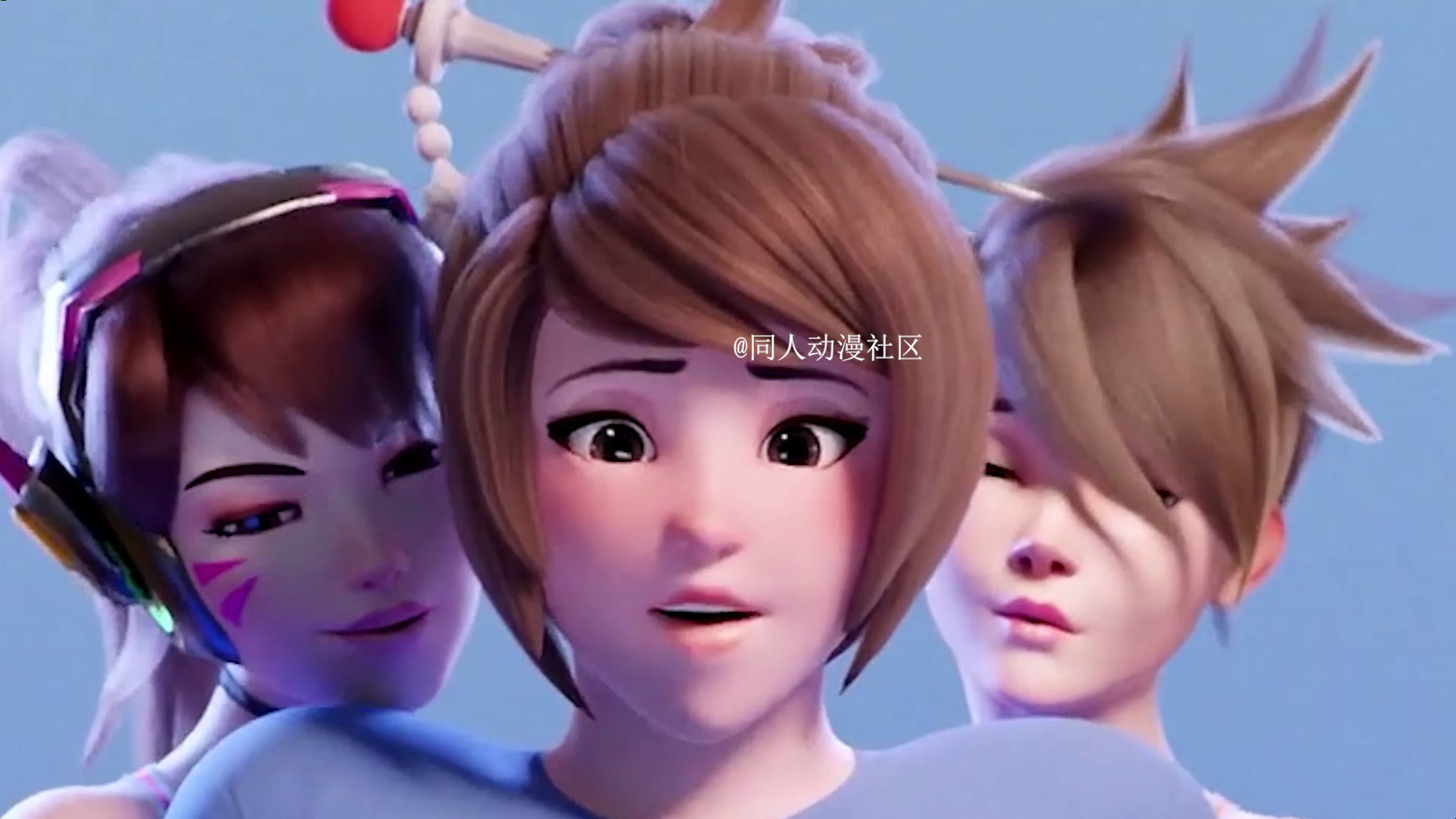 守望先锋dva猎空对小美的攻势【3d/作者scrag_boy】